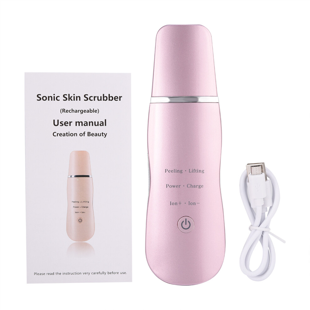 Blackhead Remover Skin Scrubber Facial Spatula with 4 Modes USB Rechargeable Deep Cleansing Device High Frequency Vibration Pore Cleaner Ion- Anti