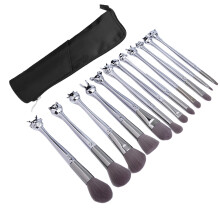 Make-upkwastenset met Chinees dierenriemdesign, premium synthetisch haar, 12 stuks, reisformaat, extra duurzame, zachte kwasten voor veelzijdige