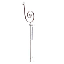 Garden Rain Gauge 36 Inch Decorative Snail Stake, Rust Resistant Iron, Accurate Outdoor Weather Gauge