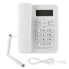 Telefon cu fir pentru acasă și birou, cu durată lungă de viață, memorie pentru până la 30 de grupuri de numere, linie fixă cu fir, albă, cu