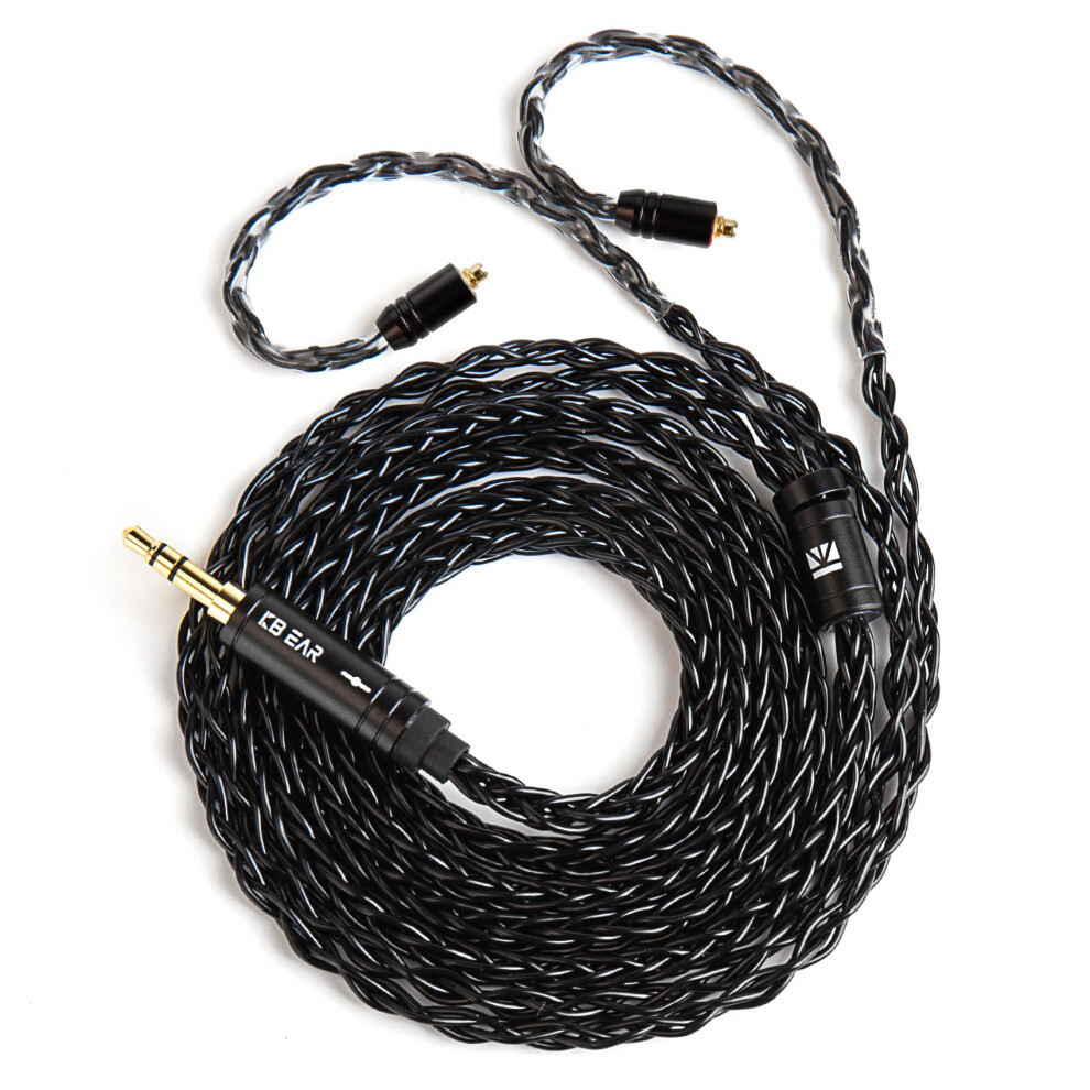 Iem Mmcx Cable 8 Core Plated With Enhanced Sound Clarity, Durable Braided Design 2M 3.5Mm Silver 9347817405576
