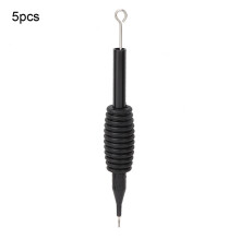 Aiguilles de tatouage de haute qualité, lot de 5 jetables de 19 mm en acier inoxydable pour tubes transparents et construction durable, prise en