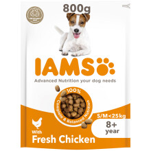 IAMS Senior Small Medium Complete Dry Dog Food Chicken 800g - With Den