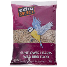 Extra Select Sunflower Hearts Bird Food - Husk-Free, Oil Rich, High En