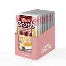 Ciao Broth by INABA Wet Cat Food - Chicken with Salmon - 12 Packs (480