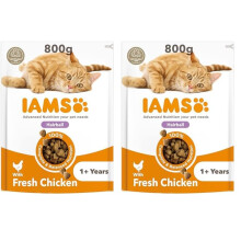 IAMS Hairball Complete Dry Cat Food for Adult and Senior Cats with Chi