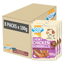 Good Boy - Chewy Chicken Dumbbells - Dog Treats - Made with 100% Natur