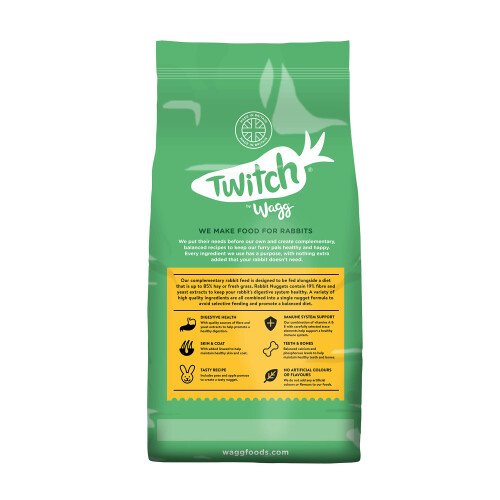 Wagg Wagg Twitch Rabbit Food 4kg (Pack of 3) - Complementary Feed Nuggets 1