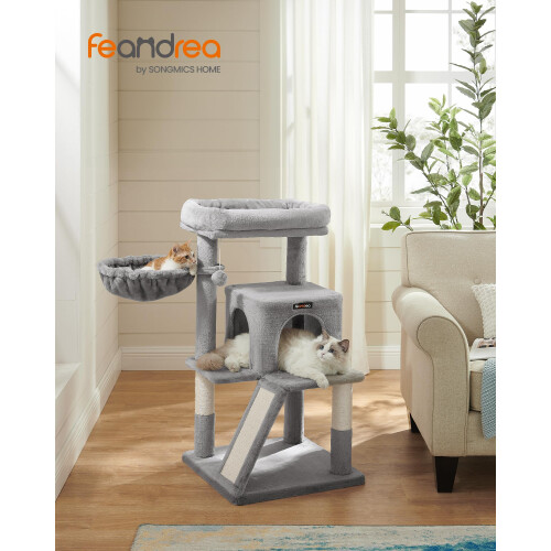 FEANDREA Feandrea Cat Tree Tower, Widened Perch for Large Cats, Light Grey PCT5 1