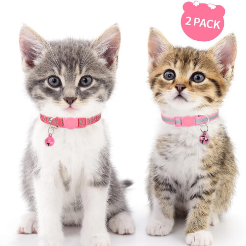 Taglory Reflective Cat Collar with Bell and Safety Release, 2-Pack Gir 1