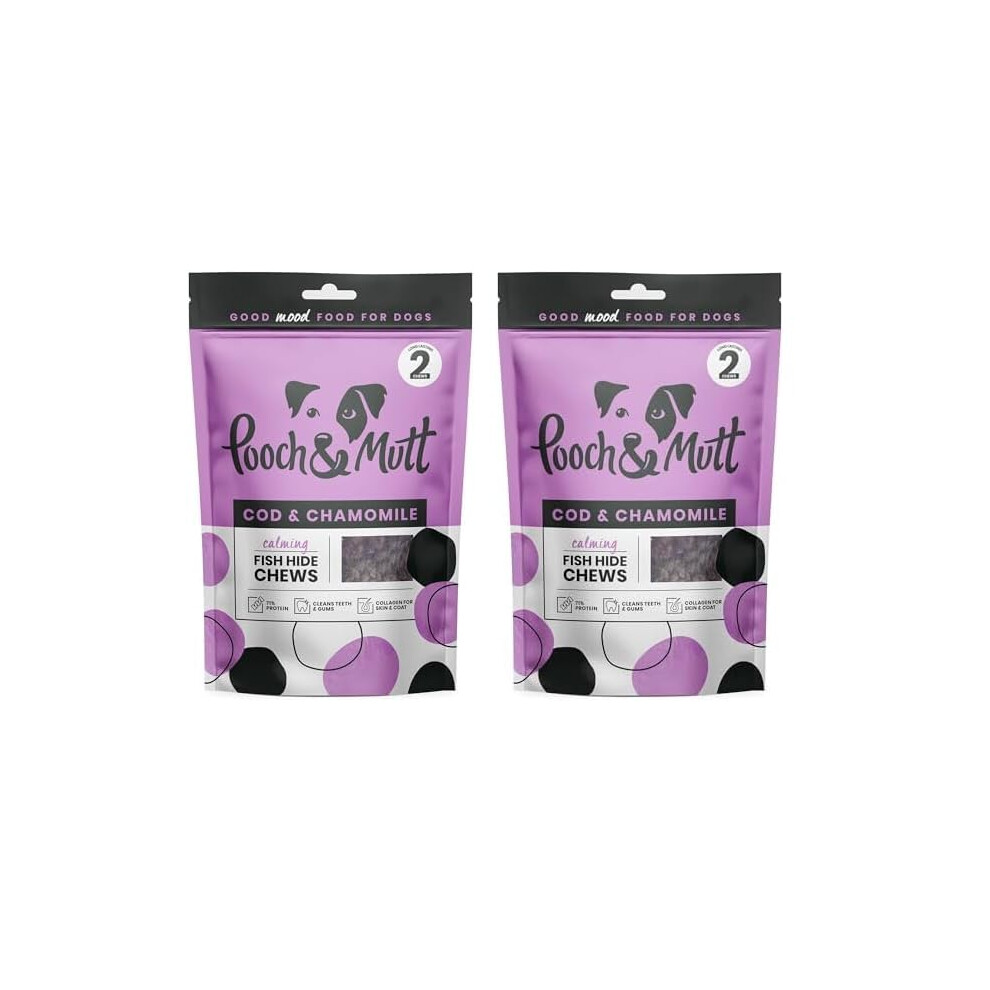 Pooch & Mutt - Calming Chew Treat, Long Lasting Fish Hide Chews For Ca