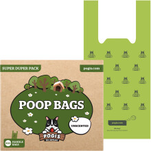 Pogi's Dog Poo Bags with Handles – Extra Thick, Leak-Proof, Large, Uns