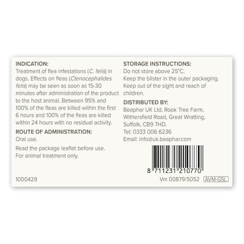 Beaphar Beaphar - Flea Tablets for Medium/Large Dogs (11.1-57kg) - 3 treatment 1