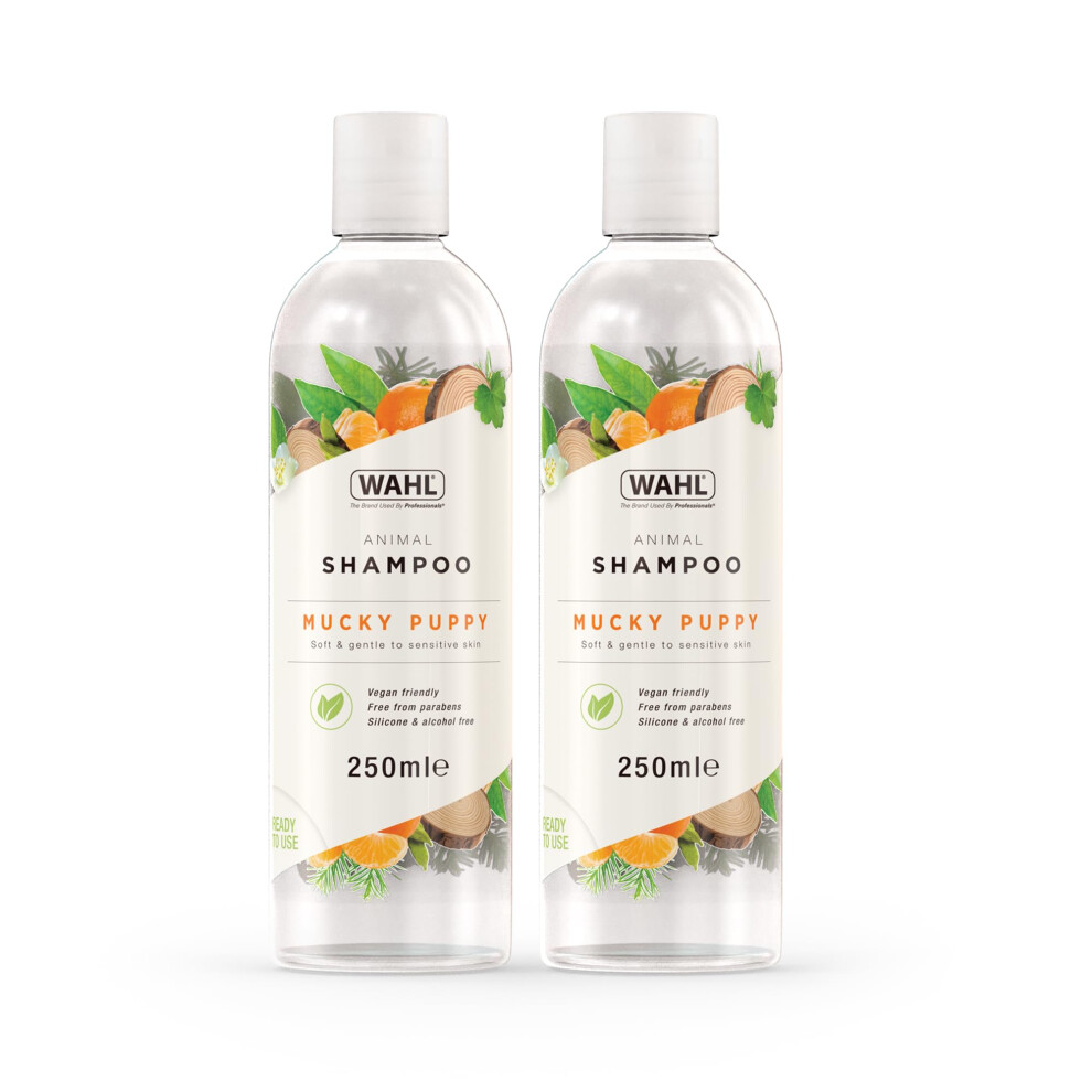 Wahl Mucky Puppy Animal Shampoo, 250Ml Twin Pack – Gentle Cleanser For