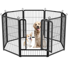 HOMIDEC Dog Pen, 8 Panel Puppy Pen with Door, High 80cm Indoor/Outdoor