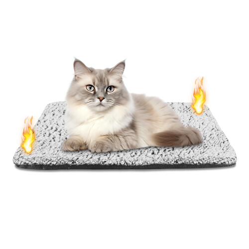 Emwel Self Heating Cat Bed Heated Cat Blanket Washable Warming Pet Pad