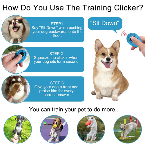 Keratobleem 4 Pack Dog Clicker, Pet Training Clicker with Wrist Strap, 2