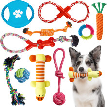 ZENO Chew Dog Toys - Pack of 10 | Teething & Training Washable Cotton