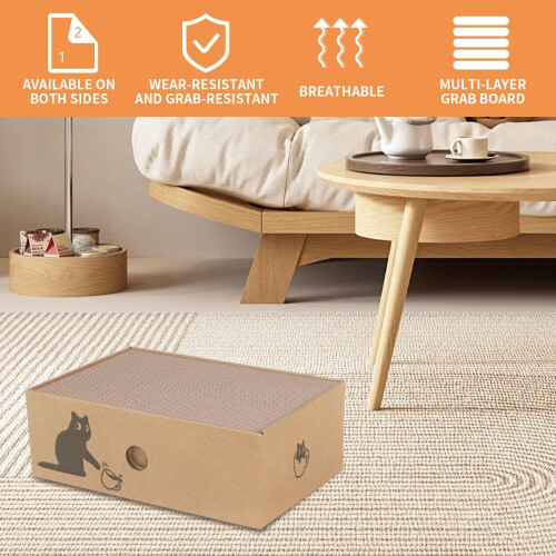 5 Pcs Cat Scratching Board with Box, Reversible Scratch Pad, Corrugate 2