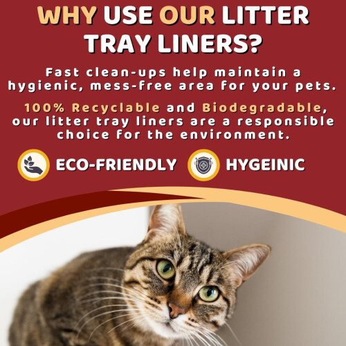 Nature's Zone Large Cat Litter Tray Liners – Biodegradable Drawstring 1