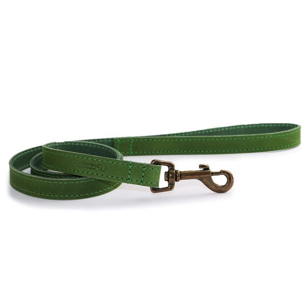 Ancol Timberwolf Leather Lead 1Mx19mm Green