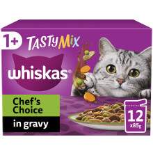 Whiskas Tasty Mix 1+ Chef`s Choice in Gravy 48x85g Pouches, Adult Cat
