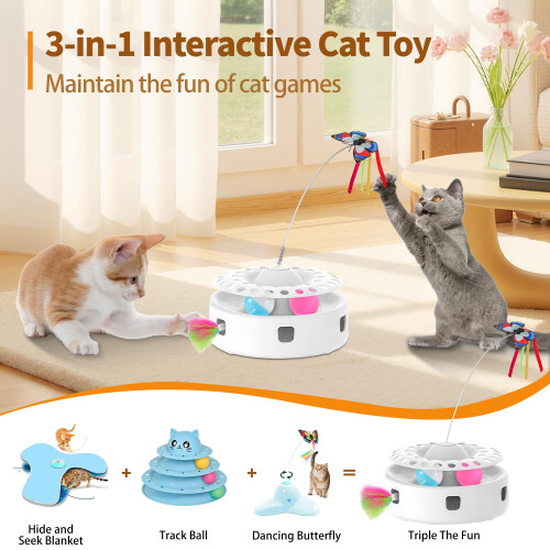 Soarer Interactive Cat Toys 3-in-1 Automatic Kitten Toy, Butterfly Dan 1