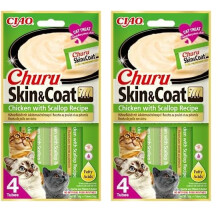 Churu Skin & Coat by INABA Cat Treat - Chicken with Scallop - 2 Pack (