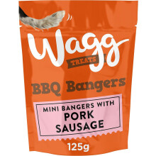 Wagg BBQ Bangers Pork Sausages Dog Treats 125g (Pack of 7) - Oven Bake