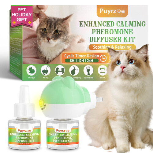 puyrzoe Cat Calming Diffuser with Three Timing Functions, 3-IN-1 Cat P