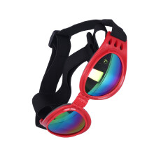 Hunde-Sonnenbrille für mittelgroße und große Hunde, faltbar, UV-Schutz, rot