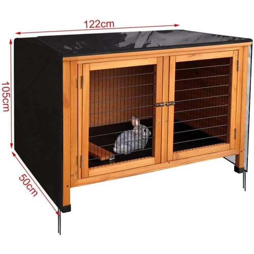 48 Inch Double Rabbit Hutch Cover,Windproof Waterproof Thermal Cage co 2
