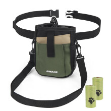OWill Dog Treat Pouch Bag with 2 Roll of Poop Bags, 5 Pockets Dog Walk