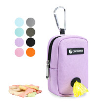 Dog Treat Pouch Hands Free dog walking bag with Metal Carabiner, 900D