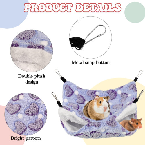 Dacitiery 2 Pack Double-Layer Pet Cage Hammock, Hanging Bed Cage for S 1
