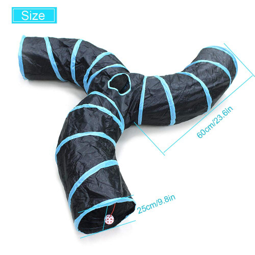 Bemodst S-Type Cat Tunnel, 2/3/4 Way Collapsible S-shape Small Animal 2