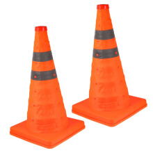 Collapsible Reflective Safety Cones 2 Pack Foldable Extendable For Parking Traffic Control PP Material Indoor Outdoor