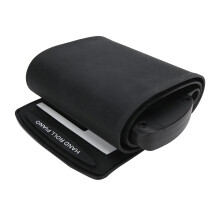 Foldable 61-Key Hand Roll Piano Silicone Electric Keyboard, Rechargeable Black/White
