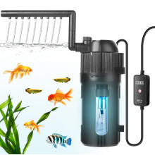 BAITAI Internal UV Fish Tank Filter with Timer, 5-in-1 Aquarium Filter