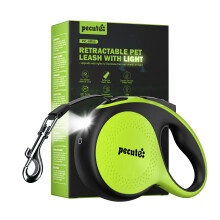 Pecute Retractable Dog Lead with Rechargeable LED Light, 8m/26ft Dog L