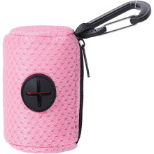 Pink Dog Poop Bag Holder Mesh Fabric Attachment Doggy Bag Holder with