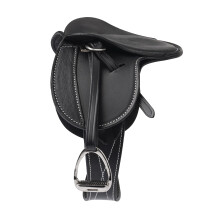 LeMieux Toy Pony Saddle - Black - Fine Grain Leather - Suitable for Ag