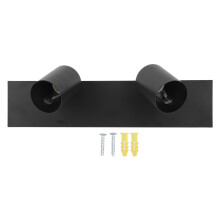 Kit di illuminazione a binario con finitura nero opaco, plafoniera moderna con spina e teste regolabili, plafoniera a binario con attacco GU10 a