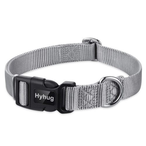 Hyhug Pets Design Solid Color Heavy Duty Classic Basic Nylon Collar, U