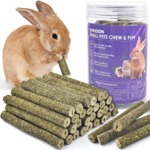 ERKOON 38 Pcs Timothy Grass Chew Sticks, Bunny Gnaw Toys for Teeth, Na