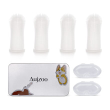 Aujzoo Dog Toothbrush, 360º Pets Teeth Cleaning Toothbrush for Dogs Ca