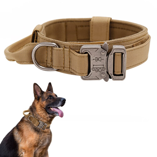 Tactical Dog Collar with Handle - Military Dog Collars Adjustable Trai