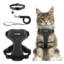 Muecleao Cat Harness and Lead Set, Adjustable Kitten Harness with Refl