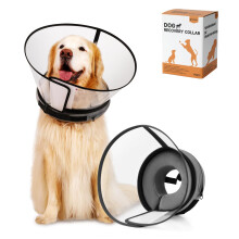 Dog Cone Collar Alternative, 2 IN 1 Dog Recovery Collar with Detachabl