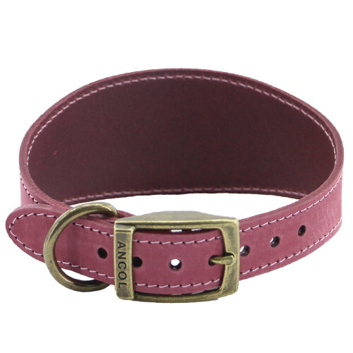 Ancol Ancol Timberwolf Comfortable Durable Whippet Leather Raspberry Collar